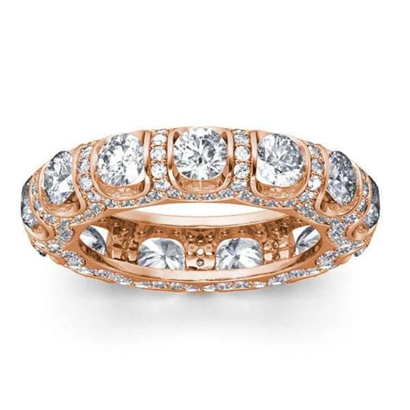 LESF Роскошные Для женщин кольцо 4 Ct 3A Циркон 925 пробы Серебряное кольцо с паве Юбилей кольцо обручальное кольцо принимает женские туфли-лодочки