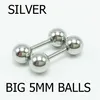5mm silver 2pcs