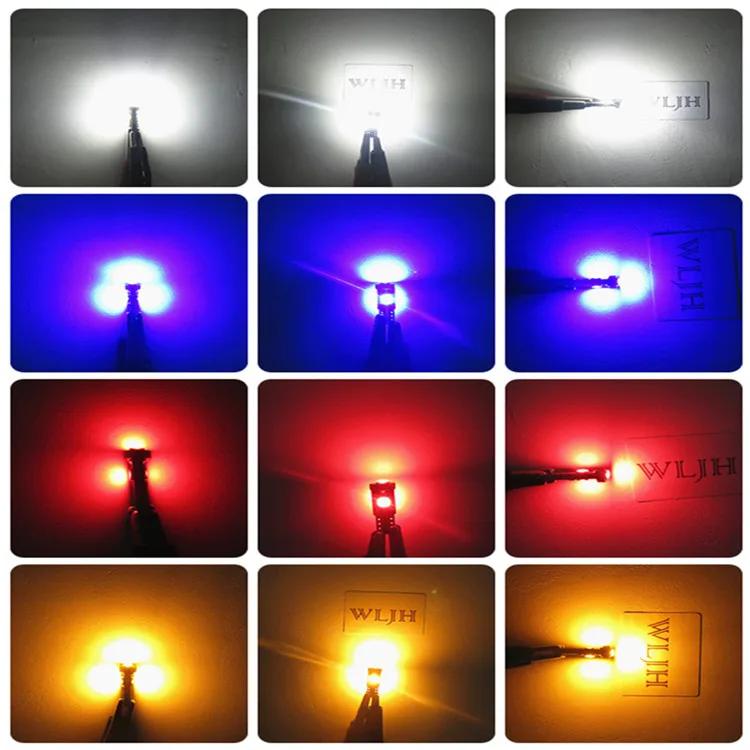 Lâmpada para Carro com Lâmpadas Wljh Canbus Tomada Torcida Instrumento Painel Conjunto Suporte Soquete Lâmpada 12v t5 10x Led 10 canbus, carro, com lâmpadas, tomada torcida, instrumento