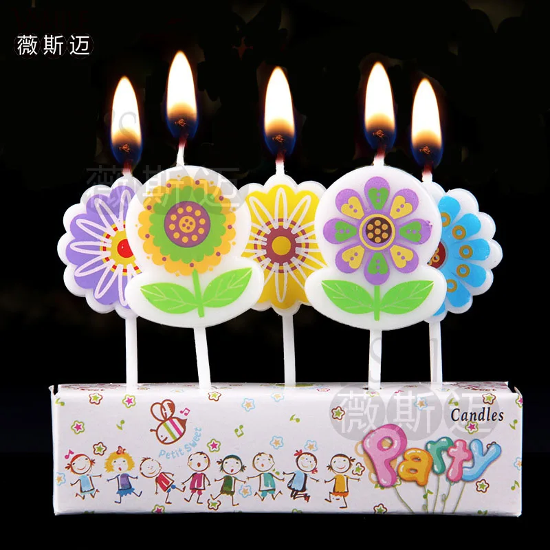 5 шт./компл. милый красочный Динозавр Дети день рождения торт/Кекс Creative креативный день рождения бездымный торт свечи, праздничные принадлежности - Цвет: 24