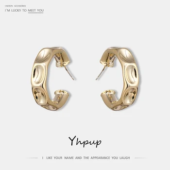 

Yhpup Classic Minimalist Bump Copper Geometric Stud Earrings High Quality Brincos Earrings for Women Party Gift 2020