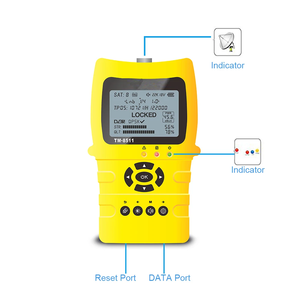 

KOQIT MPEG-4 High Definition FTA DVB S2 DVB-S2 2.2inch LCD DiSEqC C KU Band satfinder Digital Satellite Finder Meter Sat Finder