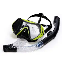 Маска для подводного плавания, ныряния с дыхательной трубкой костюм для подводного плавания из силикона/закаленное Стекло очки