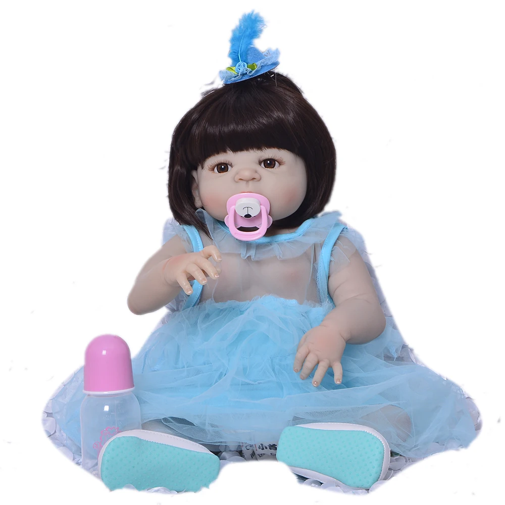 

Newest Style Reborn Boneca Menina 23 Inch Realistic Princess Baby Dolls Full Silicone Vinyl Newborn Babies Doll Kids Brinquedos