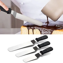 Behogar 3 шт. размер выпечки торт крем шпатель плавный нож с пластиковой ручкой для дома выпечки магазин ресторан Кухонные гаджеты