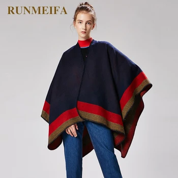 

New arrival 2018 fashion Solid color striped pendulum shawl scarfs for ladies cape warm Imitation cashmere shawl travel poncho