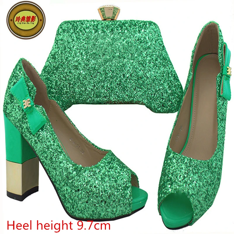 

BCH-31 Fast Selling Nice Wedding Shoes High Heel And Bag Set Beautiful Stones European Ladies Slipper And Bags Sets For Wedding