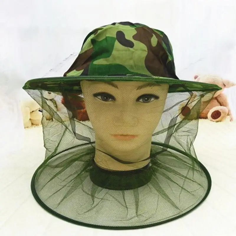 

Camouflage Beekeeping Hat Beekeeper Hat Mosquito Bee Net Veil Full Face Neck Cover Outdoor Bug Mesh Mask Head Protective Cap
