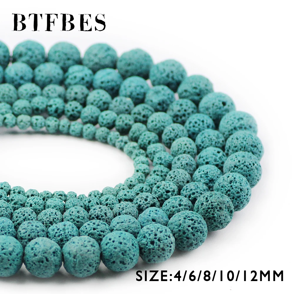 BTFBES Lake Blue Lava Beads вулканические камни высокое качество натуральный камень 4 6 8 10 12