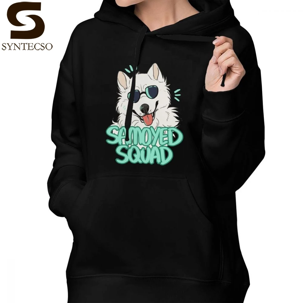 

Samoyed Dogs Hoodie SAMOYED SQUAD Hoodies Graphic Blue Hoodies Women Sexy Plus Size Cotton Long Sleeve Pullover Hoodie