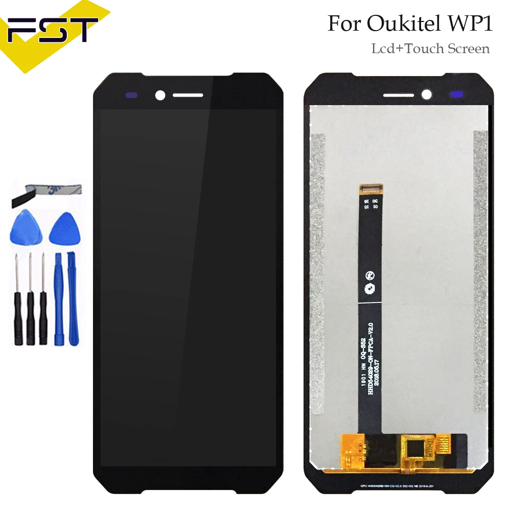 Pаспродажа Черный 5,5 для Oukitel WP1 ЖК дисплей + сенсорный экран дигитайзер сборка Запчасти + Инструменты + клей скленая ЖК панель