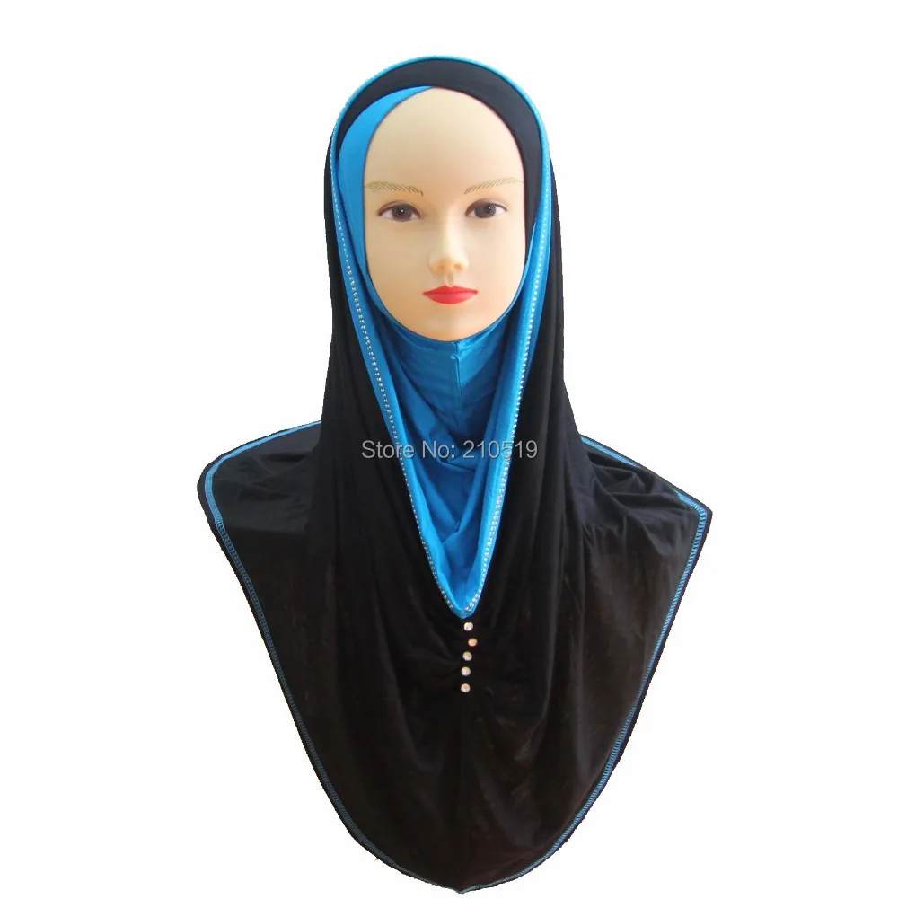 Newest HOT COTTON islamic scarf hijab beading BIG LONG MUSLIM one piece