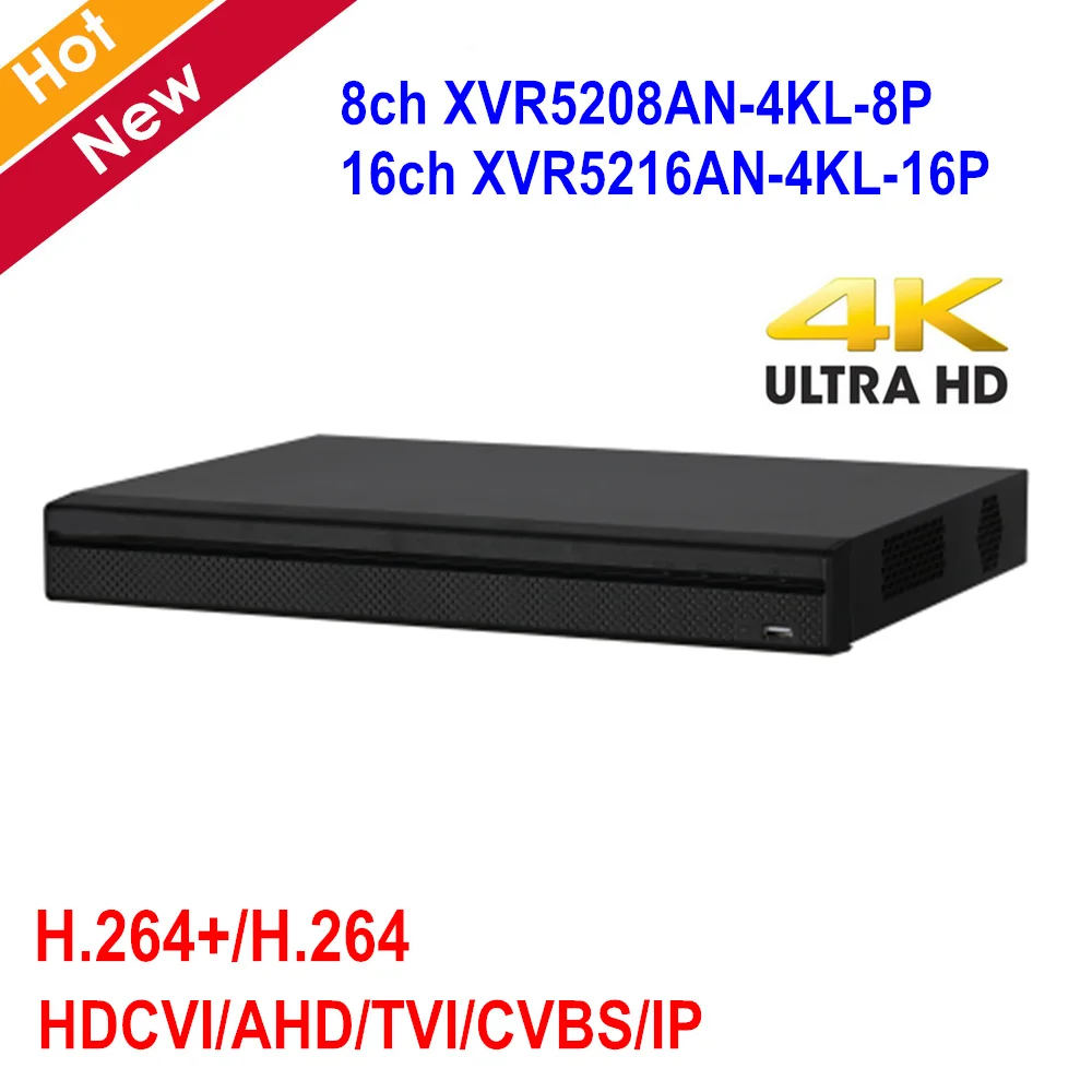 

Origianl 4K 8ch XVR5208AN-4KL-8P 16ch XVR5216AN-4KL-16P 4K Digital Video Recorder H.264 Max 12/24 IP camera inputs DH XVR