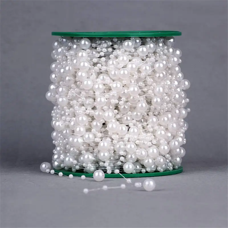 

Free Shipping 5 Meters Fishing Line Artificial Pearls Beads Chain Garland Flowers Wedding Party Decoration Products Supply