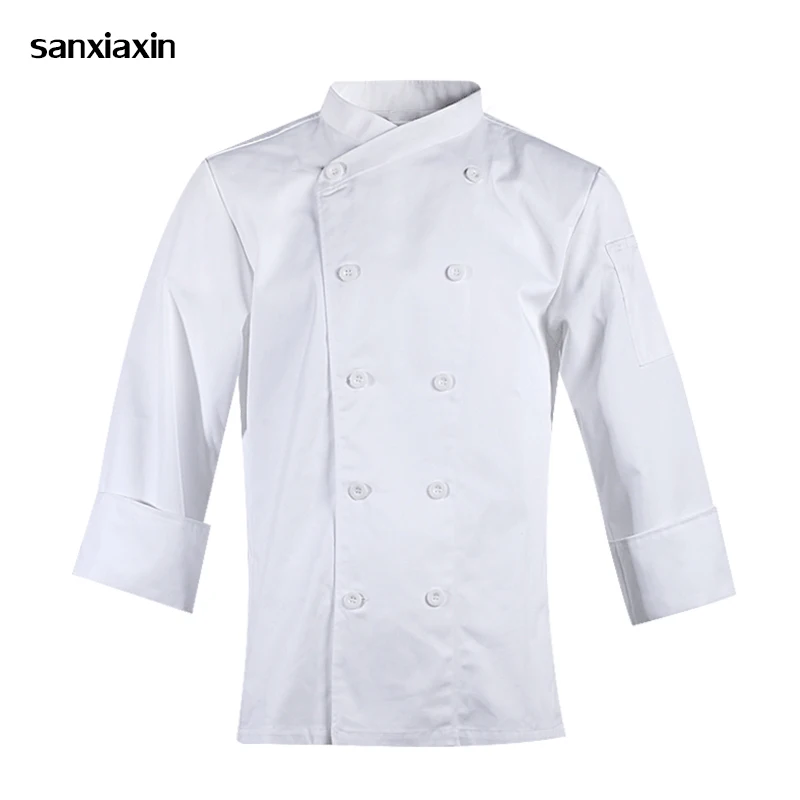 

Wholesale Unisex Kitchen Chef Uniform Short Sleeve Double Breasted Cook Wear Chef Jacket Hotel long sleeves restaurant uniform