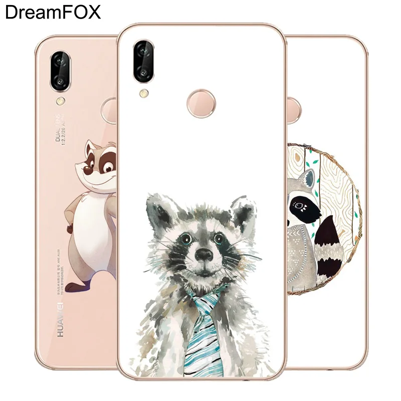 

DREAMFOX N183 Raccoon Soft TPU Silicone Cover For Huawei Honor 6A 6C 7X 9 10 P20 P30 Lite Pro P Smart Case
