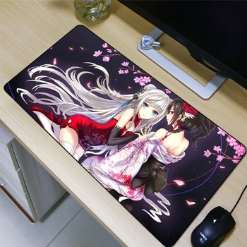 

QQQRGB 80X40cm Computer Mouse pad Natural rubber cushion Protect keyboard and mouse Decorate the computer table Anime series
