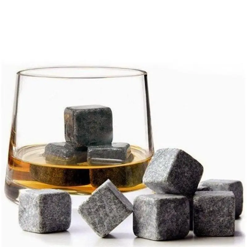 Whiskey Stones Reusable Ice Stone Chilling Rocks Cubes in Gift Box with Carrying Pouch Set of 9 for Bourbon | Дом и сад