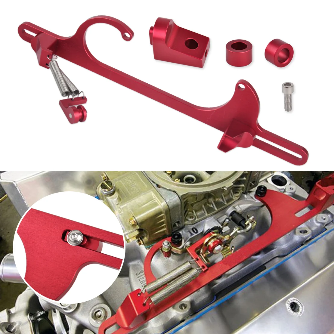 DWCX Car SUV Red Aluminum Alloy 415416Throttle Cable Carb Carburetor