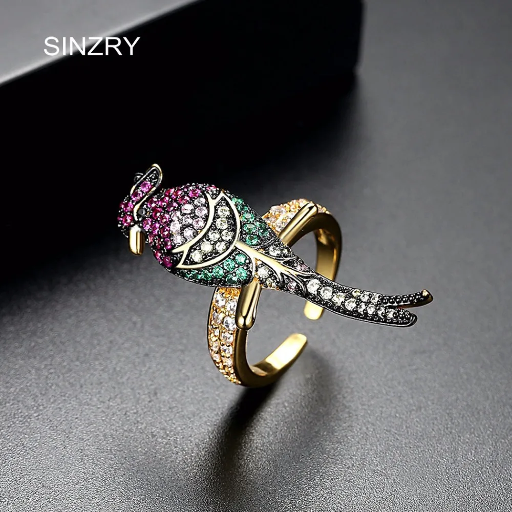 

SINZRY NEW statement jewelry colorful Cubic zirconia open end finger rings vintage exaggerated rings for women