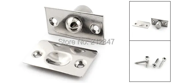 Closet Door Fitting Silver Tone   Stainless Steel Ball Catch Set