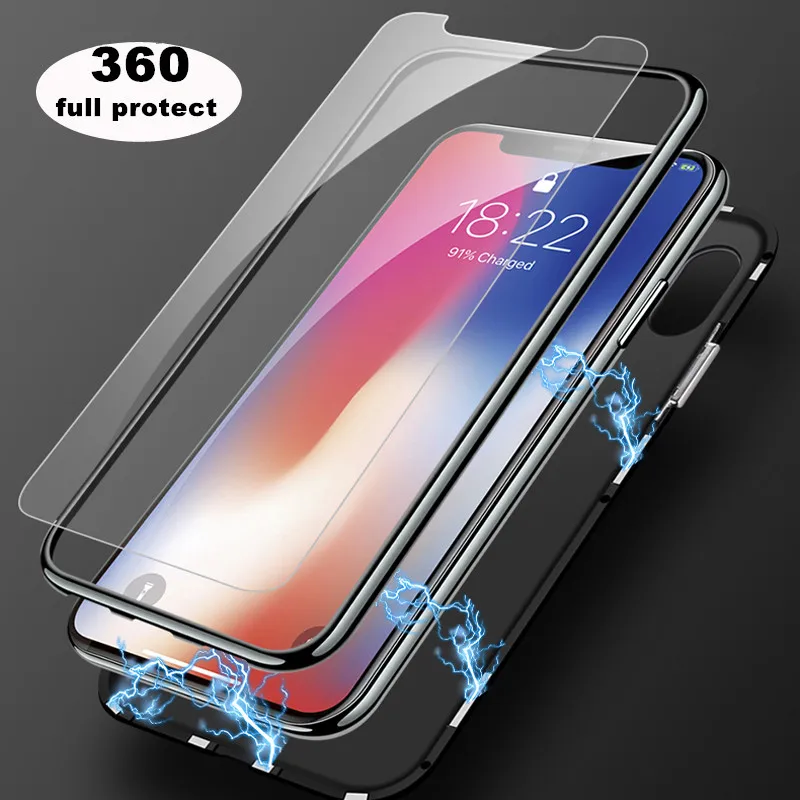 Luxury Case For Apple iPhone 8 Plus X XR XS Max Transparent Clear Glass Cover coque 7 plus capa |