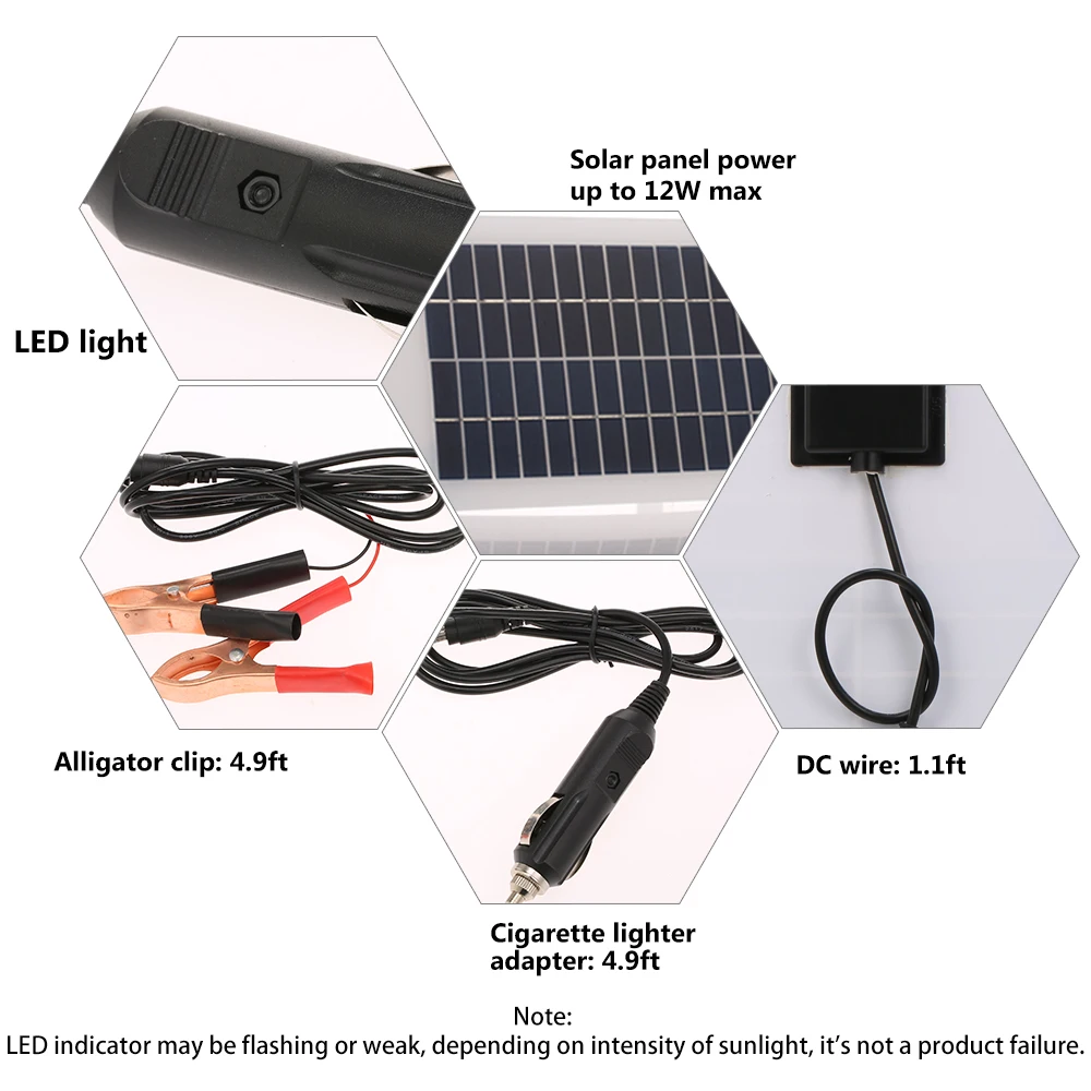 8,5 Вт/12 В Солнечная Автомобильная батарея зарядное устройство с прикуривателем полугибкая портативная солнечная панель питания для зарядки