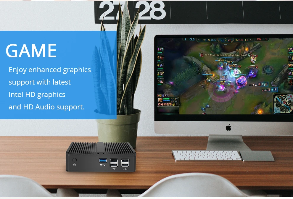 J1900 Мини ПК настольный ПК безвентиляторный ПК Intel Celeron J1900 J1800 N2807 N2810 HDMI WiFi USB Gigabit Ethernet мини настольный компьютер