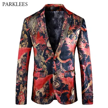 

Vintage British Style Slim Fit Dress Blazer Men Nightclub Stage Mens Suit Jacket Blazers Wedding Party Prom Blazer Masculino 5XL