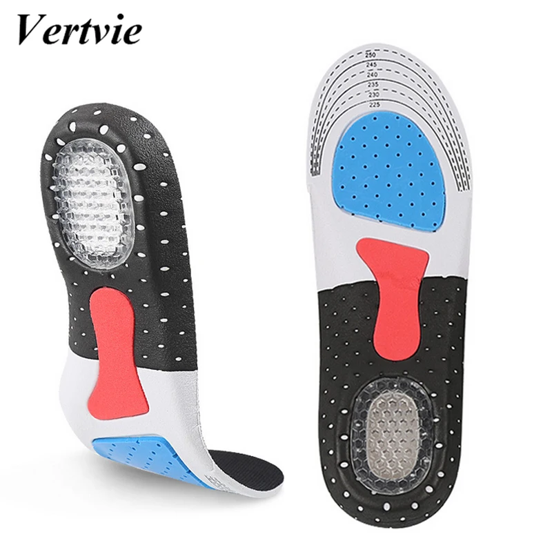Vertvie للجنسين تشغيل سيليكون نعال جيل للأقدام رجل النساء نعل أحذية العظام سادة تدليك صدمة امتصاص قوس دعم