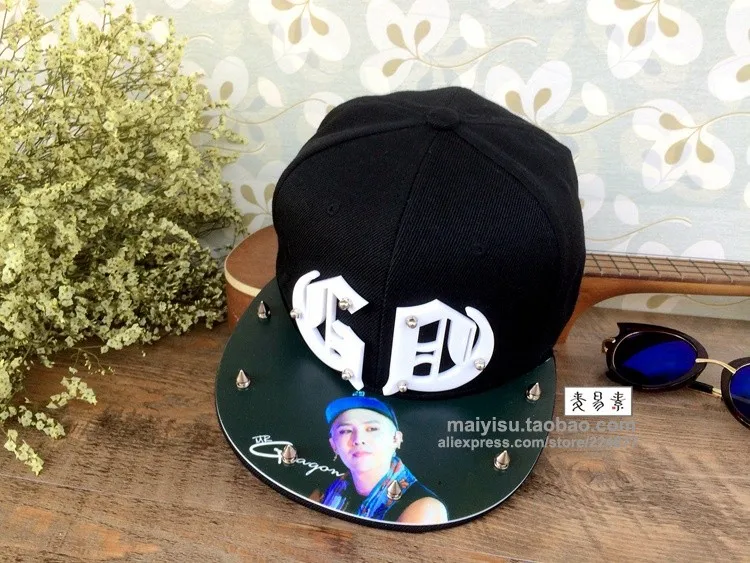 Модная корейская модная крутая GD Bigbang g-dragon Шипы Заклепки Kpop 3D акриловая шляпа бейсбольная Кепка в стиле хип-хоп Регулируемая Кепка