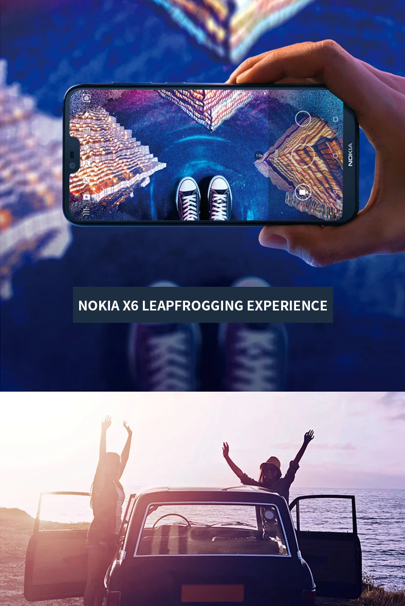 Nokia X6/6,1 plus мобильный телефон 6 + 64G Snapdragon 636 Восьмиядерный 5,8 дюймов 19: 9FHD 16.0MP + 5.0MP камера отпечатков пальцев ID смартфон