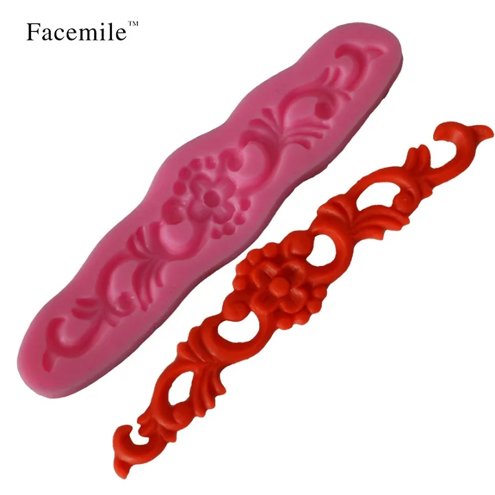 Facemile 12 шт Ретро Кружева цветок помадка Силиконовая Форма Sugarcraft свадебный торт
