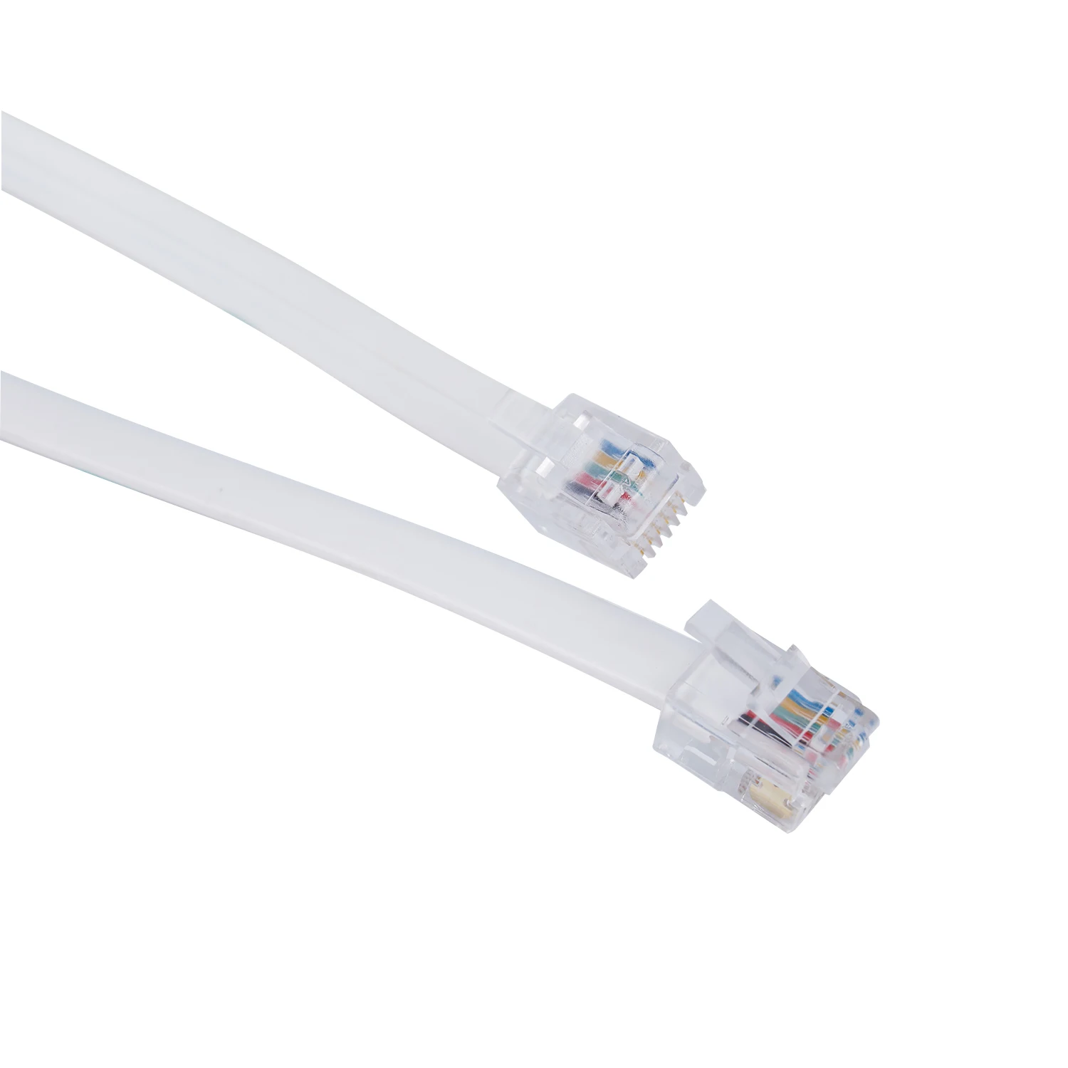 6P6C RJ11 Telephone Extension Fax Modem Cable Line 9.8Ft Length White