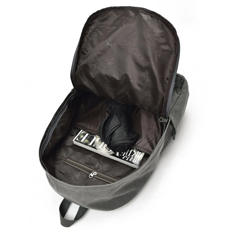  Men Canvas Backpack Male Laptop College Student School Bags for Teenager Vintage Mochila Casual Ruc - 32800572090
