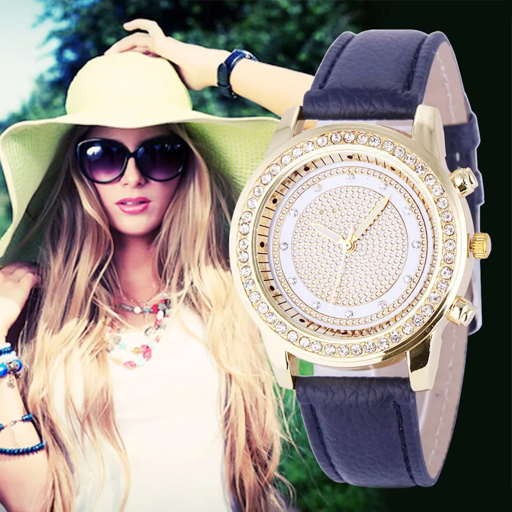 Женские часы, простые Кристальные кварцевые наручные часы, montre femme reloj mujer zegarek damski orologio donna dames horloges saat