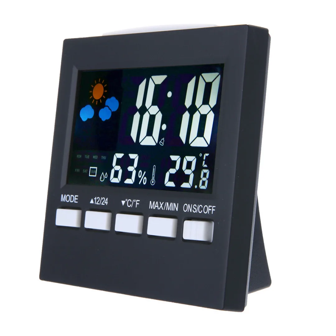 JX-LCLYL Digital Weather Forecast Thermometer Hydrometer Backlight Snooze Alarm Clock