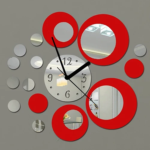Акриловые часы дизайн зеркальный эффект Настенная Наклейка модный домашний Декор Ремесло