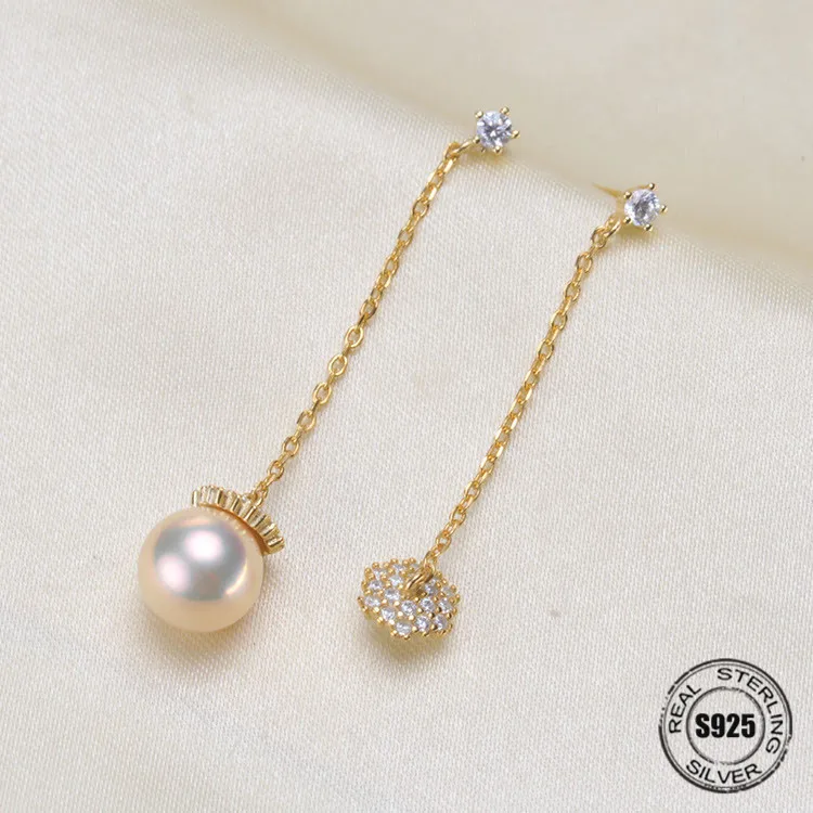 

HOT High Quality 925 Sterling Silver Stud Earrings Settings DIY Pearl Earring Hooks Findings Women's Jewelry Making Accessories