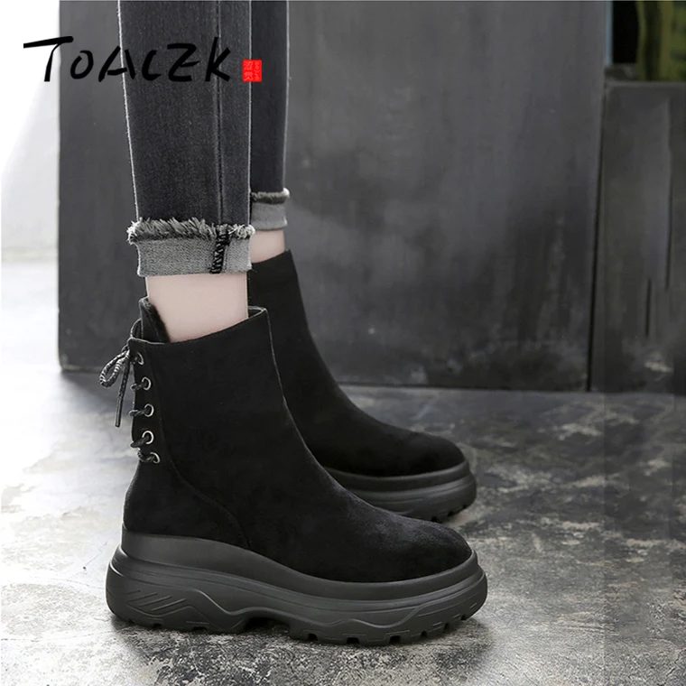 

Female British style new autumn and winter Martin boots Korean version plus velvet boots student thick-soled booties