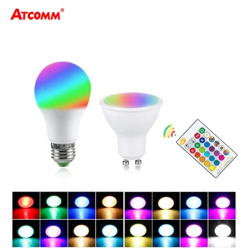 

5W 10W 15W Ampoule LED E27 GU10 RGBW LED Spotlight Bulb 85-265V Magic Colorful Diode Bedroom Night Lamp Bombillas Lampara