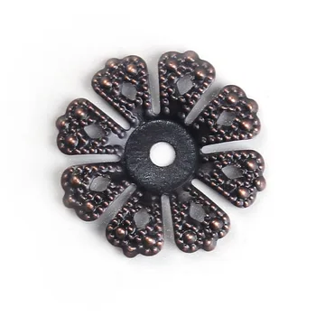 

DoreenBeads Iron Based Alloy Antique Copper DIY Beads Caps Flower (Fit Beads Size: 16mm Dia.) 19mm( 6/8") x 19mm( 6/8"), 200 PCs
