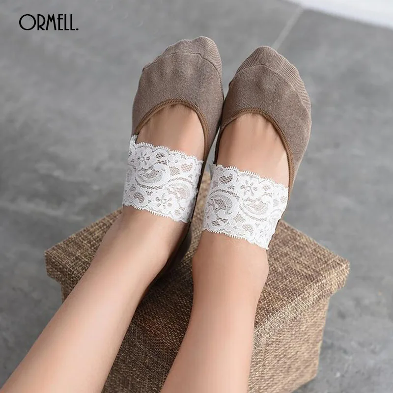 

Hot Sale Fashion Women Boat Socks Summer Style Lace Women Socks Quality Cotton Sock Slippers Free Shipping