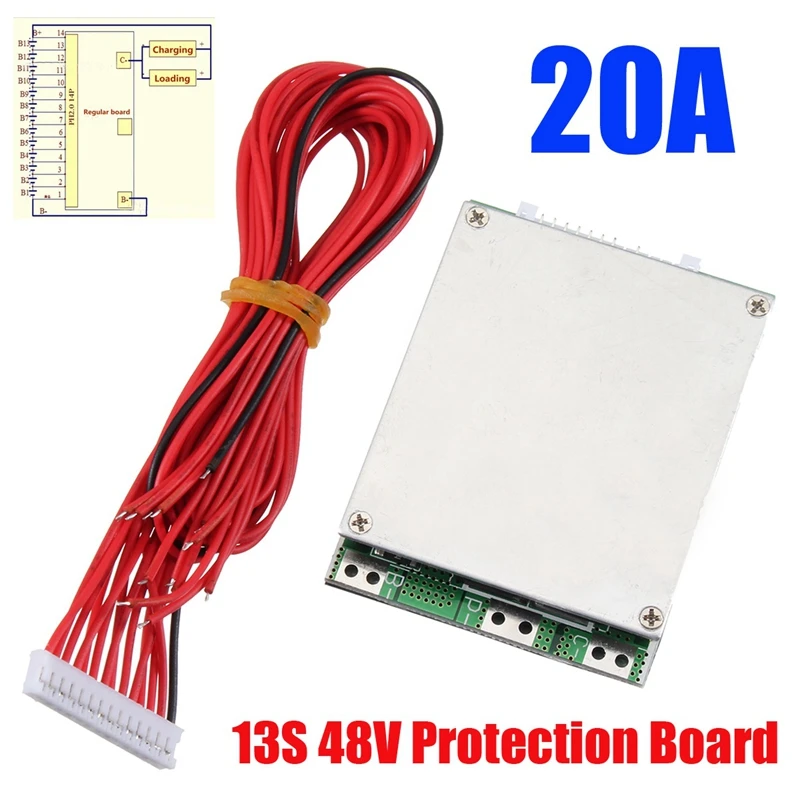 Buy 13S 48V 20A Li-Ion Lithium Cell Battery Protection Bms Pcb Board Protection With Balance For E-Bike Electric Scooter