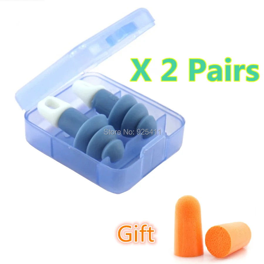 2 Pair Soft Earplugs Sound Insulation Ear Protection Soundproof Anti