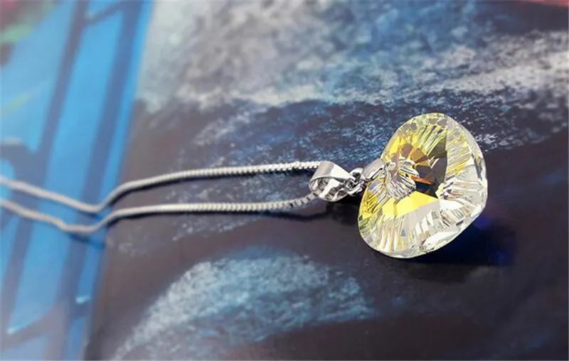 SHDEDE сердце кристалл от Swarovski длинные висячие серьги ожерелье Ювелирные наборы для женщин Мода невесты Свадебные аксессуары-25494