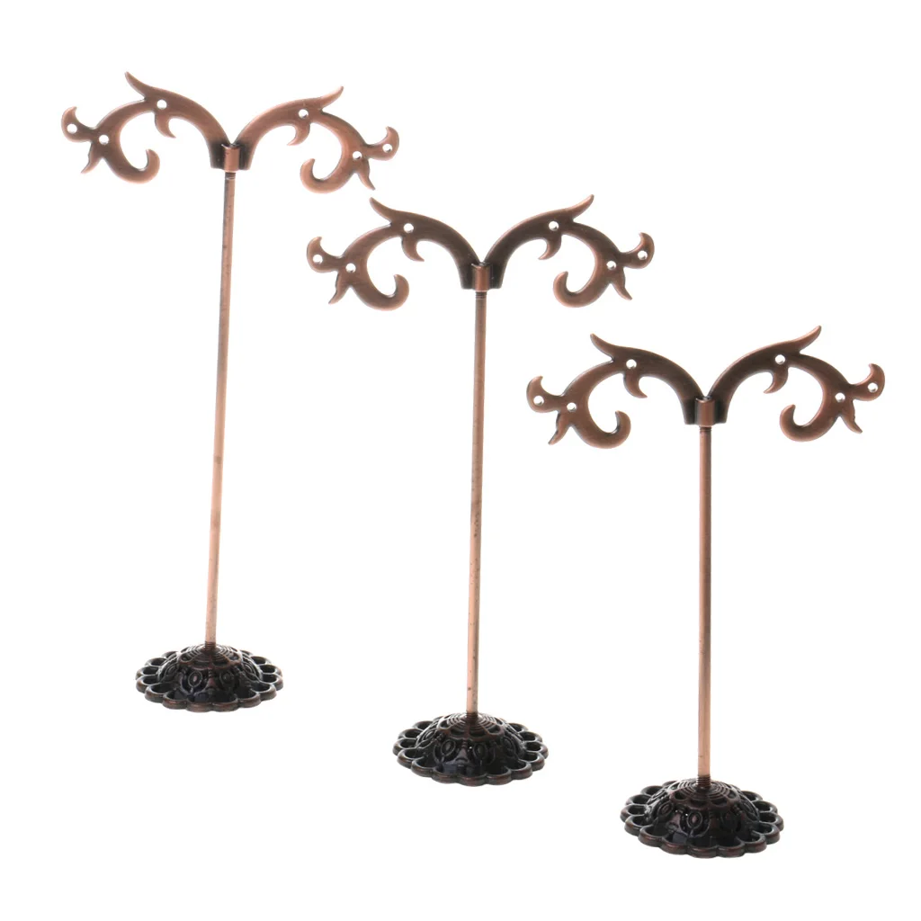 Set Of 3 Steel Earrings Jewellery Shop Display Stand Holder Showcase Rack for earring bracelet necklace display