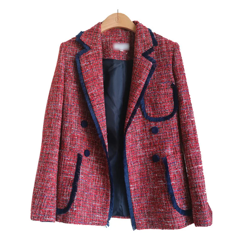 Small Suit Jacket Korean Version of Spring 2019 New Suit Casual British Xiaoxiang Style Tassel Suit Women Jackets and Coats Small Suit Jacket Korean Version of Spring 2019 New Suit Casual British Xiaoxiang Style Tassel Suit Women Jackets and Coats