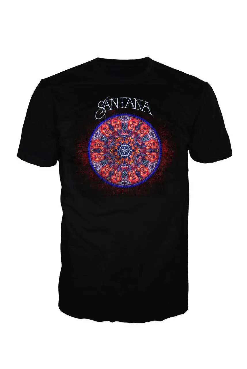 Аутентичная SANTANA полноцветная футболка с мандалой Новинка 100% хлопок коротким
