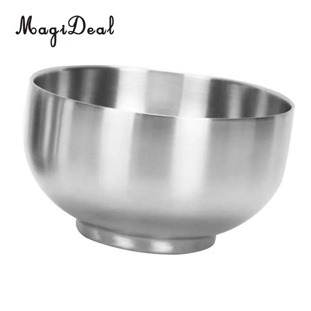 MagiDeal Stainless Steel Bowl Double Wall Insulated Kids Bowl Soup Rice Salad Bowls